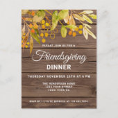 Rustic Friendsgiving Einladung Postkarte (Vorderseite)
