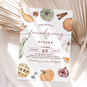 Rustic Friendsgiving Erntedank Dinner einladen Einladung