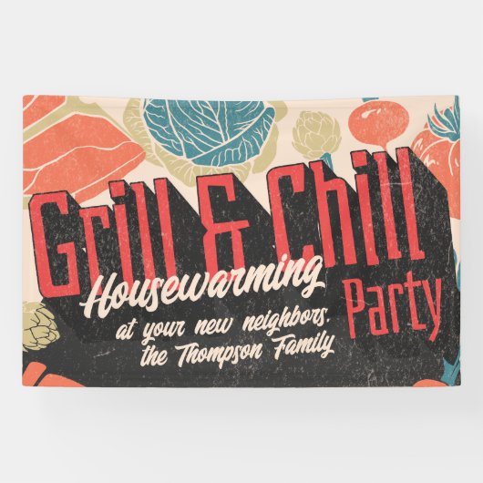 Rustic Friendsgiving Housewarming GRILLEN Erntedan Banner (Horizontal)
