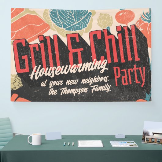 Rustic Friendsgiving Housewarming GRILLEN Erntedan Banner (Messe)