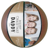 Rustic Frohe Weihnachten Daddy 3 Foto Collage Basketball (Vertikal)