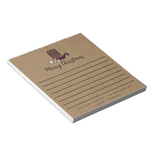 Rustic Frohe Weihnachten Grubby Candle Notepad Notizblock (angewinkelt)