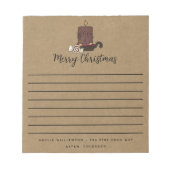 Rustic Frohe Weihnachten Grubby Candle Notepad Notizblock (Vorderseite)