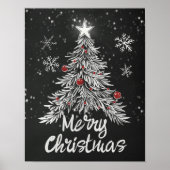 Rustic Frohe Weihnachts-Chalkboard Poster (Vorne)