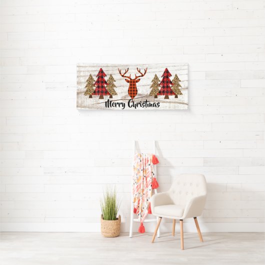 Rustic Frohe Weihnachtsbanner Banner (Insitu)