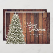 Rustic Frohe Weihnachtsbaumfirma Feiertagskarte (Vorne/Hinten)