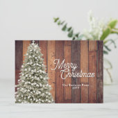 Rustic Frohe Weihnachtsbaumfirma Feiertagskarte (Stehend Vorderseite)