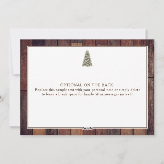 Rustic Frohe Weihnachtsbaumfirma Feiertagskarte (Rückseite)