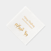 Rustic Frohe Weihnachtsnachts Familienname Hirsche Servietten Mit Folie (Rechts)