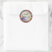 Rustic Frohes Viertes Juli Runder Aufkleber (Tasche)