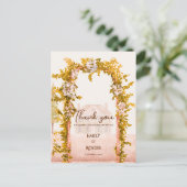 Rustic Garden Arch Countryside Wedding Thank You Postkarte (Stehend Vorderseite)