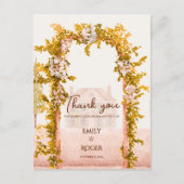 Rustic Garden Arch Countryside Wedding Thank You Postkarte (Vorderseite)