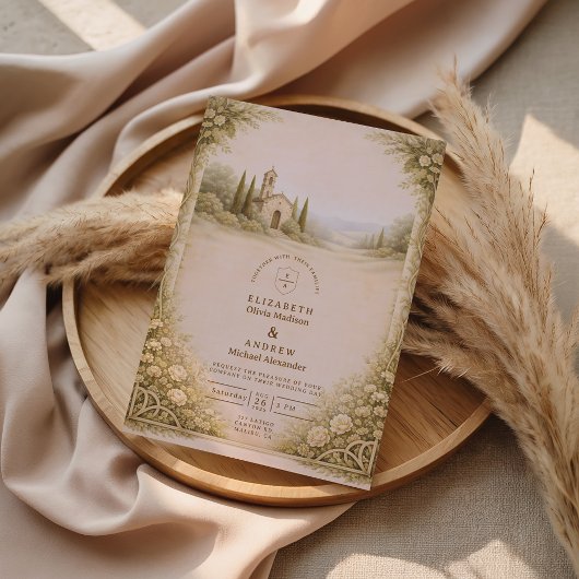 Rustic Garden Chapel Countryside Wedding Einladung