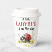 Rustic Garden Daisy Little Ladybug Baby Shower Pappbecher (Rückseite)