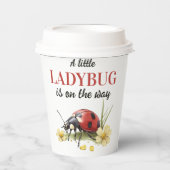 Rustic Garden Daisy Little Ladybug Baby Shower Pappbecher (Vorderseite)