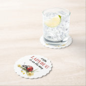 Rustic Garden Daisy Little Ladybug Baby Shower Untersetzer (Vor Ort)
