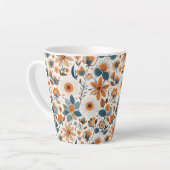 Rustic Garden Floral Folk Art Illustration Spring  Milchtasse (Linke Ecke)