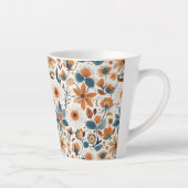 Rustic Garden Floral Folk Art Illustration Spring  Milchtasse (Rechts)