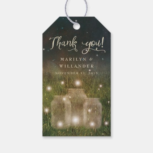 Rustic Garden Mason Jar Bezauberter Wald Gefallen Geschenkanhänger (Vorderseite)