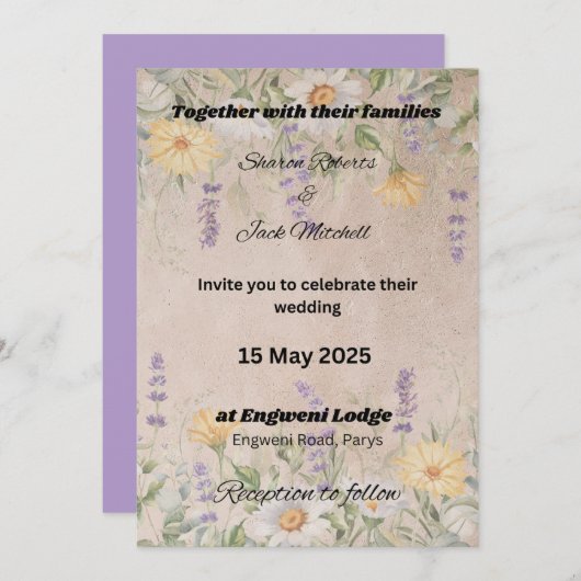 RUSTIC GARDEN ROMANCE 1 EINLADUNG (Vorne/Hinten)