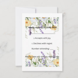 RUSTIC GARDEN ROMANCE RSP CARD RSVP KARTE