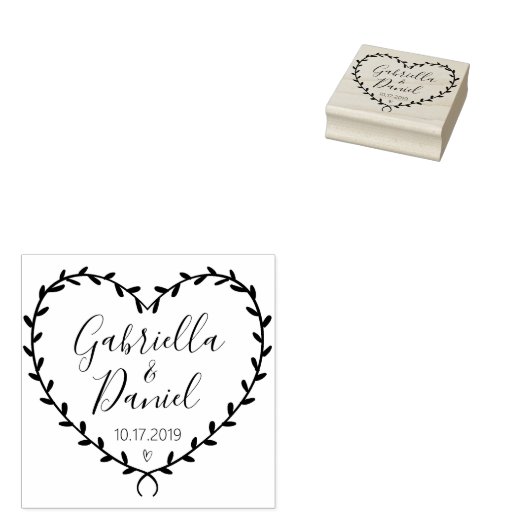 Rustic Garden Save the Date Logo Selbstfarbige Bri Gummistempel (Stempel)