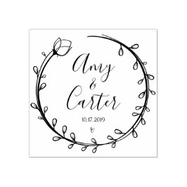 Rustic Garden Save the Date Logo Selbstfarbige Bri Gummistempel