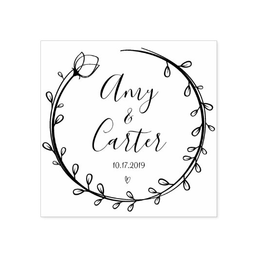 Rustic Garden Save the Date Logo Selbstfarbige Bri Gummistempel (Prägung)