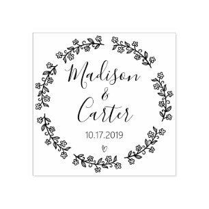 Rustic Garden Save the Date Logo Selbstfarbige Bri Gummistempel