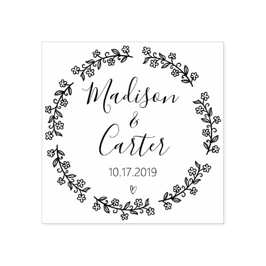 Rustic Garden Save the Date Logo Selbstfarbige Bri Gummistempel (Prägung)