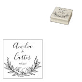 Rustic Garden Save the Date Logo Selbstfarbige Bri Gummistempel (Stempel)