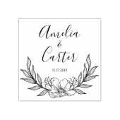 Rustic Garden Save the Date Logo Selbstfarbige Bri Gummistempel (Prägung)