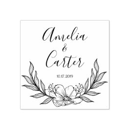 Rustic Garden Save the Date Logo Selbstfarbige Bri Gummistempel