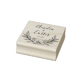 Rustic Garden Save the Date Logo Selbstfarbige Bri Gummistempel (Stempel)