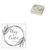 Rustic Garden Save the Date Logo Selbstfarbige Bri Gummistempel (Stempel)