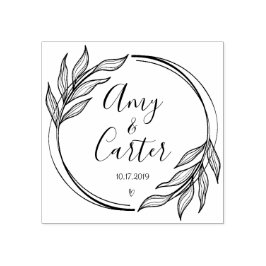 Rustic Garden Save the Date Logo Selbstfarbige Bri Gummistempel