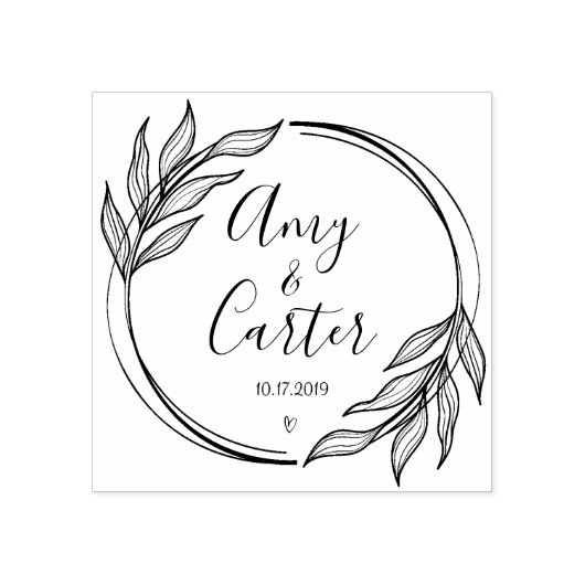 Rustic Garden Save the Date Logo Selbstfarbige Bri Gummistempel (Prägung)