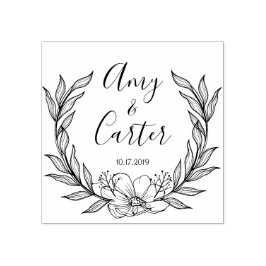 Rustic Garden Save the Date Logo Selbstfarbige Bri Gummistempel