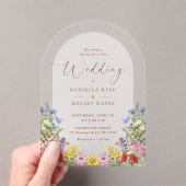 Rustic Garden Spring Summer Floral Wedding Acryleinladungen (Insitu (Handheld))