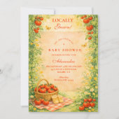 Rustic Garden Tomato Baby Shower Einladung (Vorderseite)