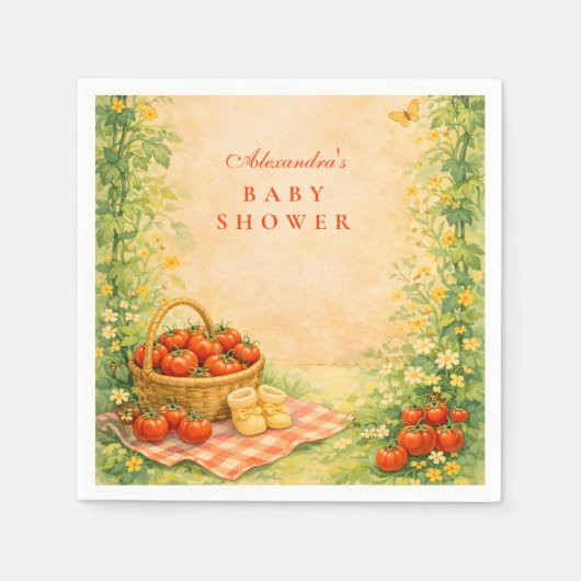 Rustic Garden Tomato Serviette (Vorderseite)