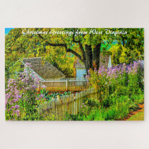 Rustic Garden West Virginia.Christmas Greetings Ji Puzzle