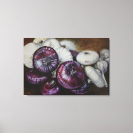 Rustic Garlic and Onion Still Life – Fine Art Leinwanddruck