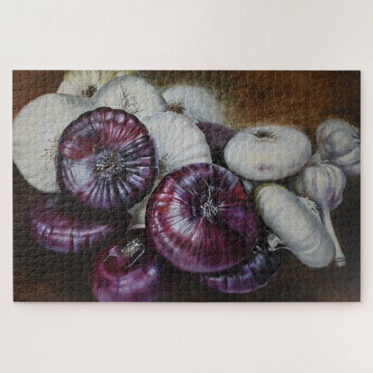 Rustic Garlic and Onion Still Life – Fine Art Puzzle (Horizontal)