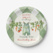 Rustic Gender Neutral Little Sprout Baby Shower Pappteller (Vorderseite)