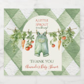 Rustic Gender Neutral Little Sprout Baby Shower Schaumweinetikett (Einzelnes Label)