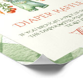 Rustic Gender Neutral Sprout Baby Shower Diaper Poster (Ecke)