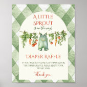 Rustic Gender Neutral Sprout Baby Shower Diaper Poster (Vorne)