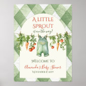 Rustic Gender Neutral Sprout Baby Shower Welcome Poster (Vorne)