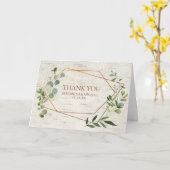 Rustic Geometric Eucalyptus Birch Foto Wedding Karte (Gelbe Blume)